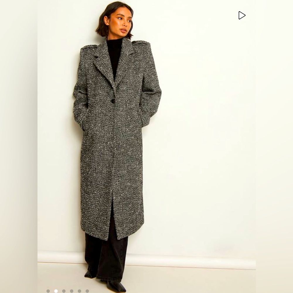 NA-KD Sharp Shoulder Maxi Coat